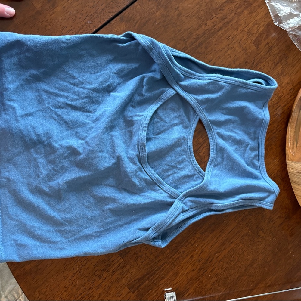 American Eagle Outfitters Blue Cut Out Tank Top